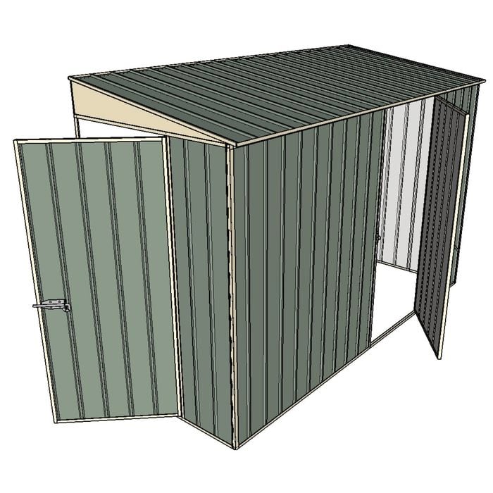 Build-A-Shed 1.2 x 3.0 x 2.0m Skillion Single Hinged Side Door Shed - Green