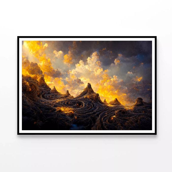 View of Mount Burst & Sunset  Print 100% Australian Made 120x90cm  (Poster)