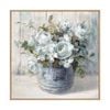 Artey | Garden Blooms I Blue - Framed Canvas - Natural Frame - 140 x 140cm