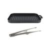 NNEOBA Mini Grill Plate Set Non-Stick Aluminum Alloy Griddle with Tong Black