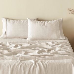 Natural Home 100% European Flax Linen Natural Standard Pillowcase Twin Pack