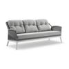 Hugo 3 Seater Outdoor Aluminium And Rope Lounge White & Grey Rope/textured Olefin Cushions