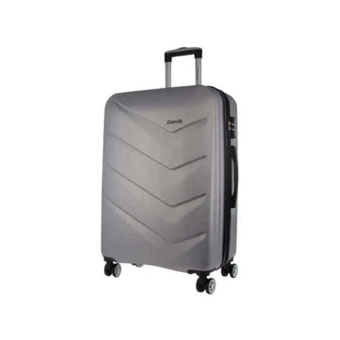 Pierre Cardin Hard Shell 4 Wheel Suitcase - Large - Silver - Expandable