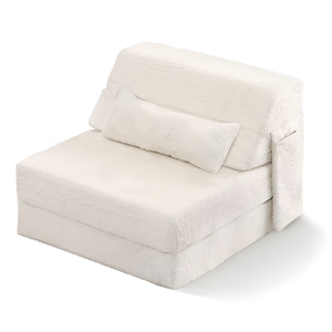 Alston Folding Fur Sofa Bed Convertible Boneless Single Chaise Lounge and Futon