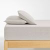 Dreamaker Jersey Luxe 100% Cotton Combo Fitted Sheet Set Oatmeal King Single Bed