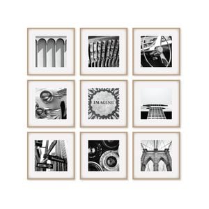 Cooper & Co. Pack Of 9 Square Frame Oak