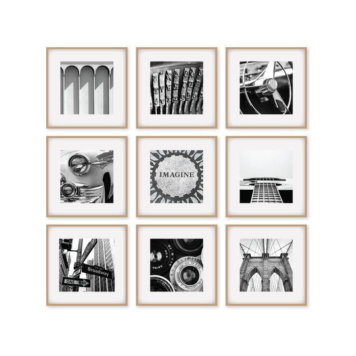 Cooper & Co. Pack Of 9 Square Frame Oak