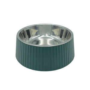 Baxter Bone Medium Olive Melamine Ribbed Bowl