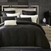 CottonMore Charcoal Vintage Wash Linen Quilt Duvet Cover Set - Queen