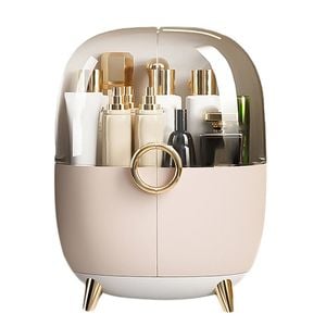 SOGA Pink Transparent Countertop Makeup Organiser Cosmetic Storage