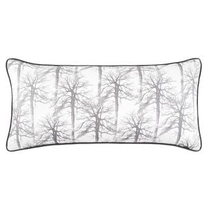 Bianca Myrtleford Rectangular Lumbar Cotton Sateen Cushion Pillow 30x60cm Grey