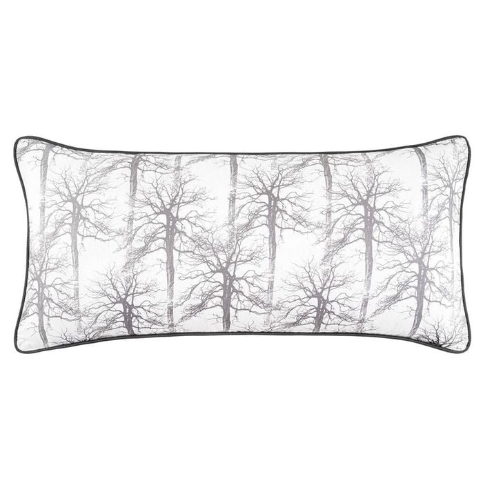 Bianca Myrtleford Rectangular Lumbar Cotton Sateen Cushion Pillow 30x60cm Grey