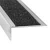 Duratac 1200mm Stair Nosing Clear Aluminium with Black Carborundum Insert And Countersunk Holes