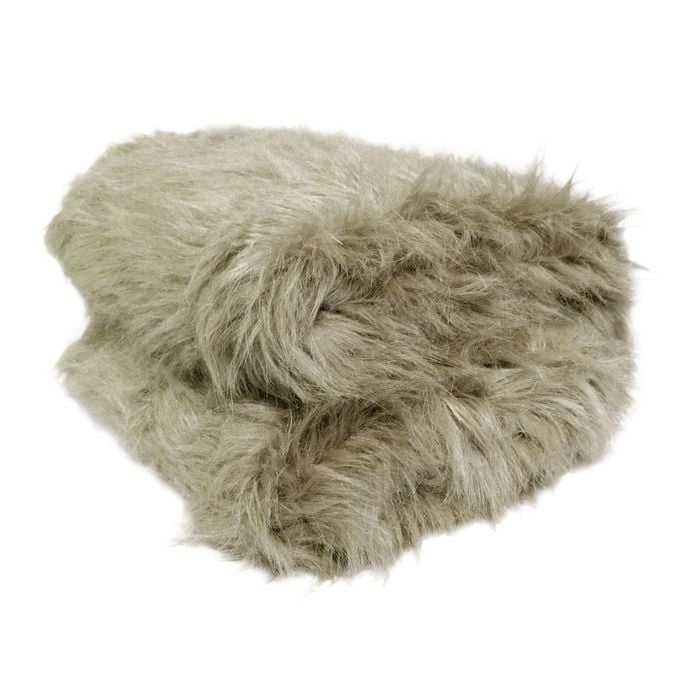 Bloomington Natural Tone Faux Fur Long Hair Extra Large Throw Blanket Taupe