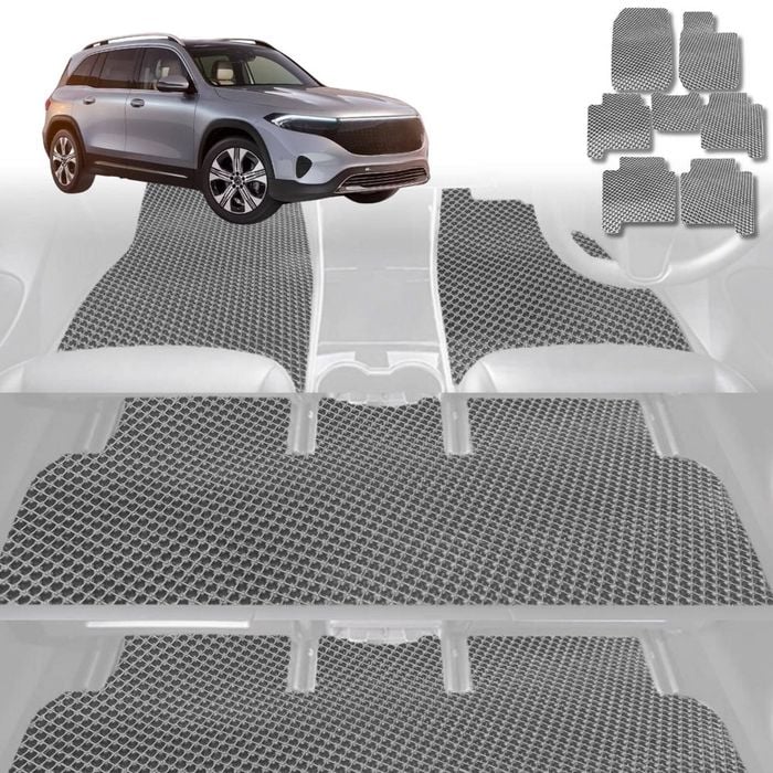 6D Diamond Car Floor Mats for Mercedes-Benz EQA SUV 2021-Current-Ultimate Set-Grey-Outback GT