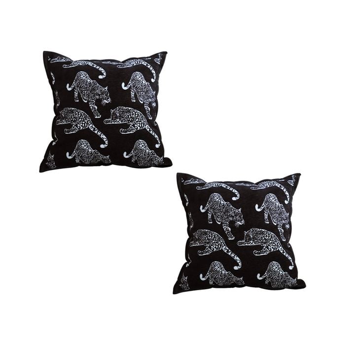 SOGA 2X 45cm Black Leopard Throw Pillows