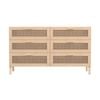 Casa Decor Santiago Rattan 6 Drawer Tallboy Oak