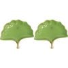 2PK LVD Gingko Plate Greengold Large Decorative Display Home Kitchen Decor