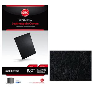 GBC Ibico Leathergrain Binding Covers A4 100pk (Black)