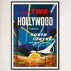 Galrie Hollywood Vintage Travel Poster Retro Art Print of Iconic Hollywood Glamour Art, Black Frame, A3 30 x 42cm (12 x 16inch)