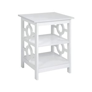Sarantino Oliver 2-Tier Bedside Table - White