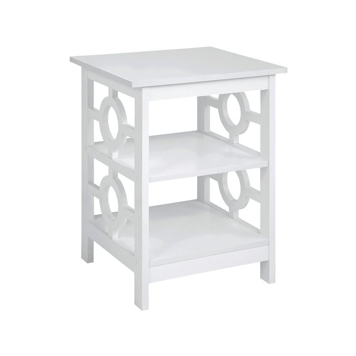 Sarantino Oliver 2-Tier Bedside Table - White