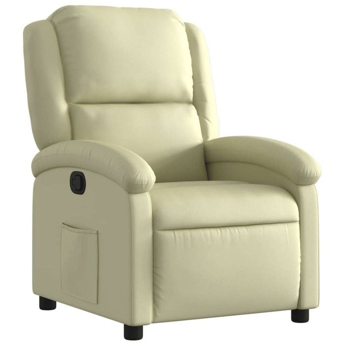 vidaXL Recliner Chair Reclining Chair Armchair Single Sofa Cream Faux Leather