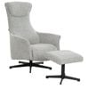 Miami Armchair with Footstool - Light Grey