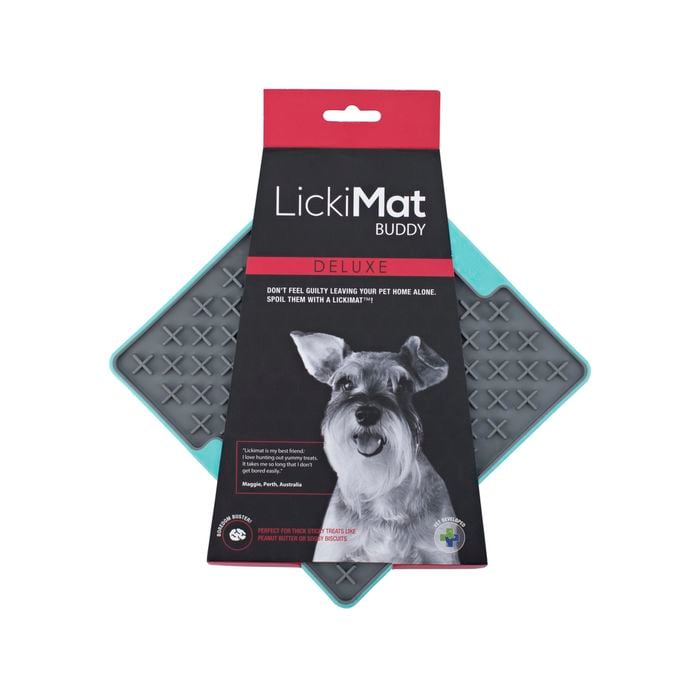 LickiMat Buddy Tuff Slow Food Bowl Anti Anxiety Licking Mat for Dogs - Blue