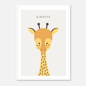Galrie Charming Minimalist Giraffe Art Print - Modern Animal Decor for Kids' Rooms, Poster Only, A3 30 x 42cm (12 x 16inch)