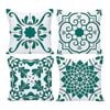 Catzon 4 Pcs Modern Throw Pillow Covers Geometric Flower Pattern for Couch