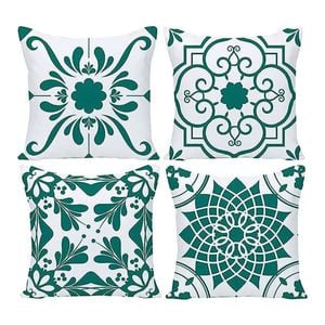 Catzon 4 Pcs Modern Throw Pillow Covers Geometric Flower Pattern for Couch