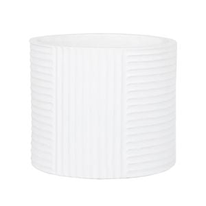 260 x 310mm Ribbed White Round Ceramic Pot