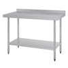 Vogue Stainless Steel Prep Table with Splashback 1200mm