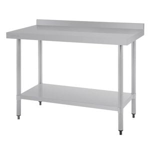 Vogue Stainless Steel Prep Table with Splashback 1200mm