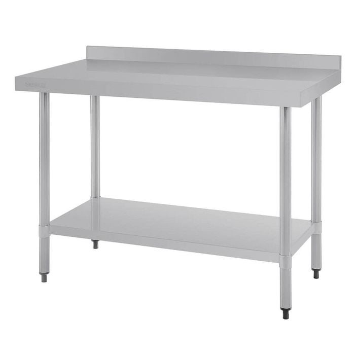 Vogue Stainless Steel Prep Table with Splashback 1200mm