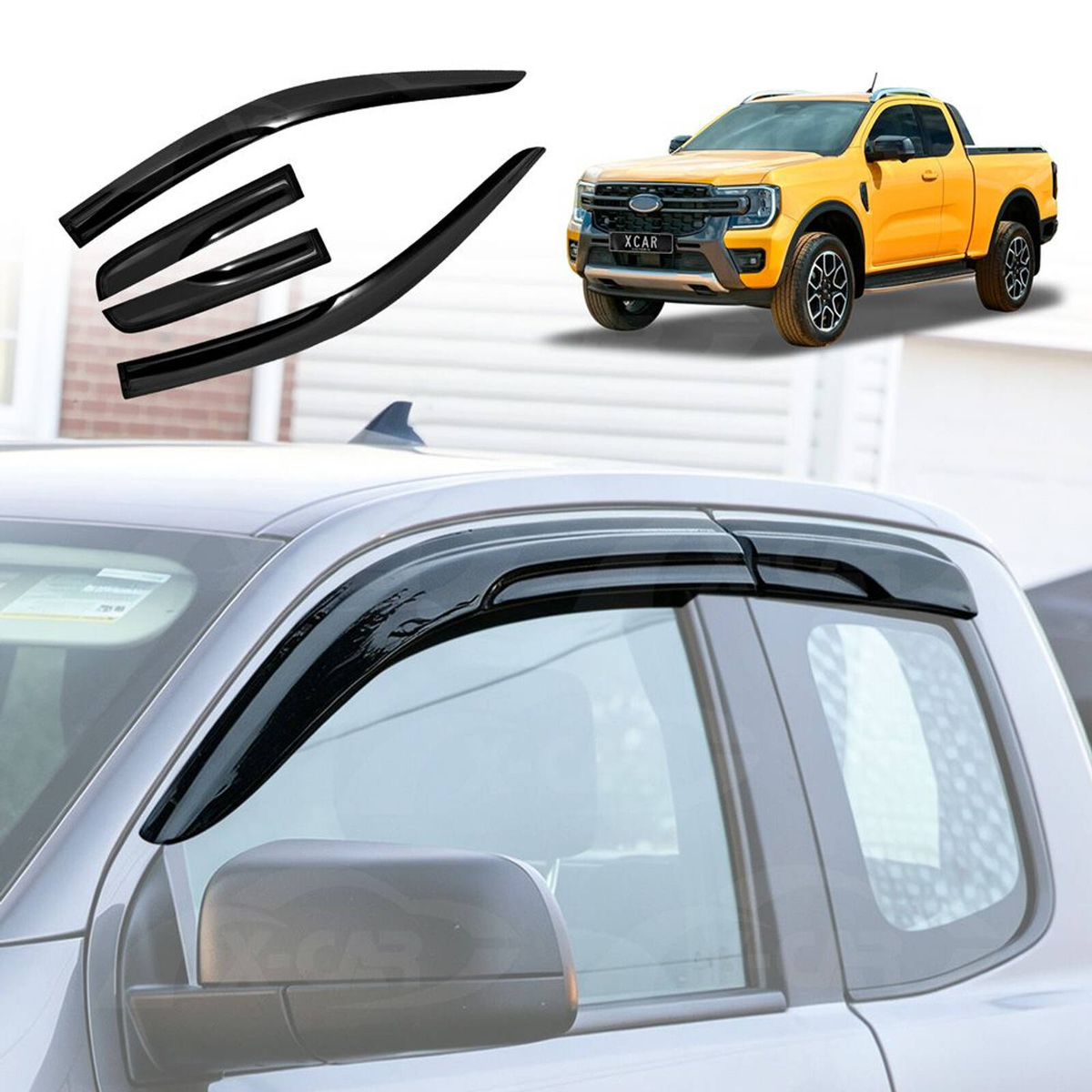 Weathershields for Ford Next-Gen Ranger Extra Super Cab 2022-Onwards ...