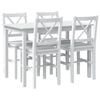 vidaXL 5 Piece Dining Set White Home Kitchen Furniture Lacquered Table Chairs