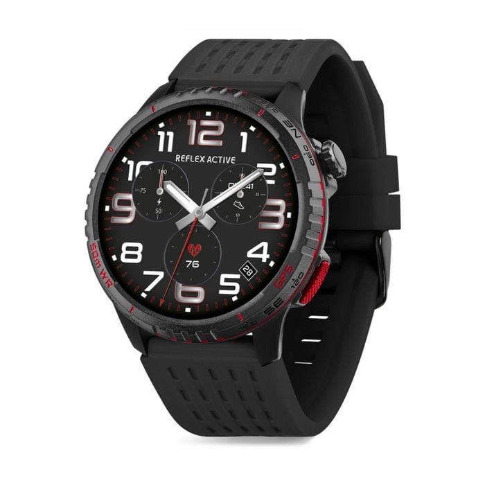 Reflex Active Seaventure 5atm Water Resistant Smart Watch Black/red