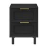 Design Square Sky Wooden Nightstand Bedside Table 2-Drawers Black