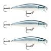 3x Rapala 8cm Flat Rap Floating Shallow Diving Fishing Lures - Baby Aspius