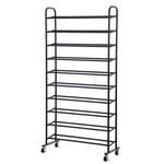All Set 32 x 77 x 149cm 10 Tier Shoe Rack With Wheels