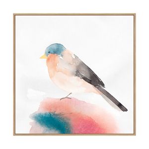 Artey | Chickadee II - Framed Canvas - Natural Frame - 84 x 84cm