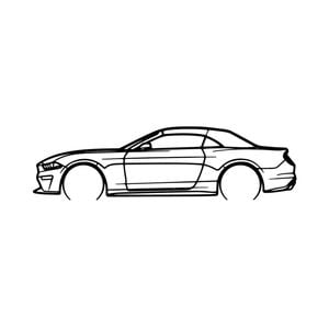 Ignite Laser Ford 2019 Mustang GT Convertable Silhouette Metal Wall Art Rustic Metal 47inch/120cm