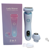 NNEOBA 2-in-1 Electric Razor for Women Painless Bikini Trimmer Blue