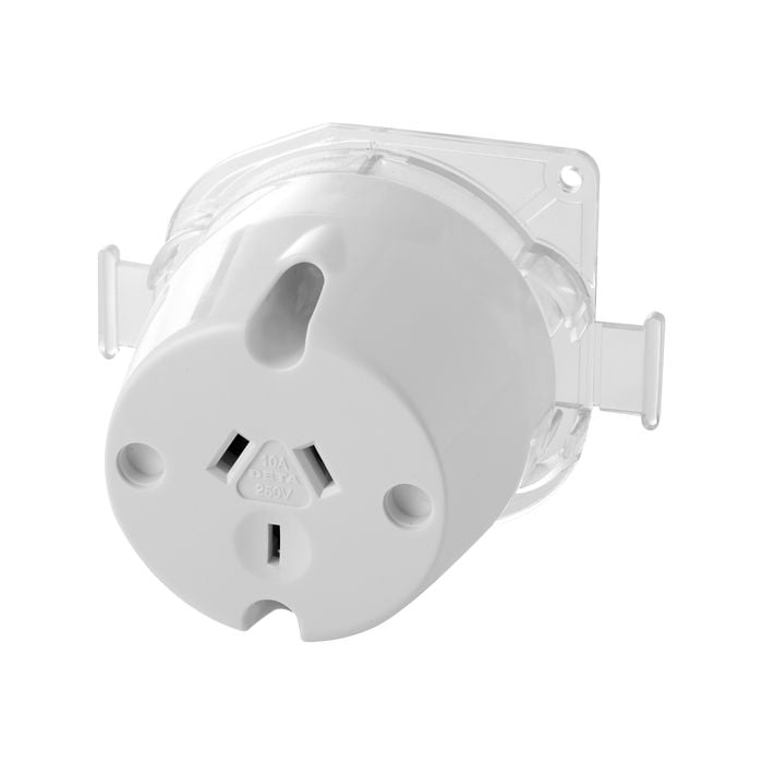 DETA 10 Amp Single Outlet Trade Plug Base - 10 Pack