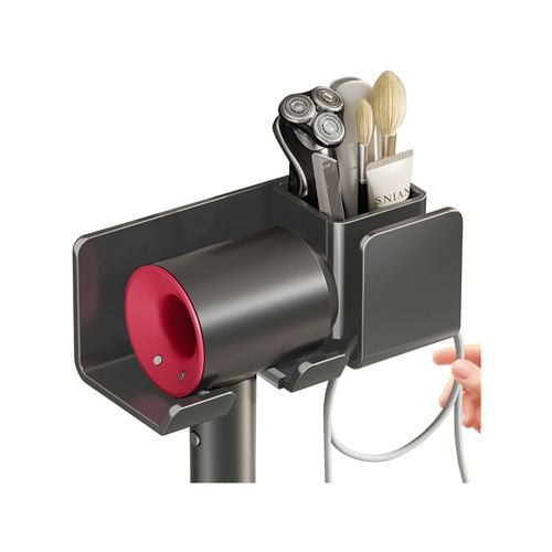 Todo Aluminium Alloy Hair Dryer Holder Caddy Wall Mount Shelf Carbon Grey Bunnings Australia