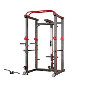 FITNESS MASTER 300KG Heavy-Duty Power Cage Squat Rack LAT Pulldown Low Row Dip Bars Landmine