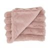 Annabel Trends Baby Blanket Throw Ribbed Faux Fur 100x80cm Dusty Pink