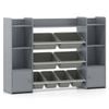 Costway Toy Storage Organiser Display Shelf w/Plastic Bins Grey